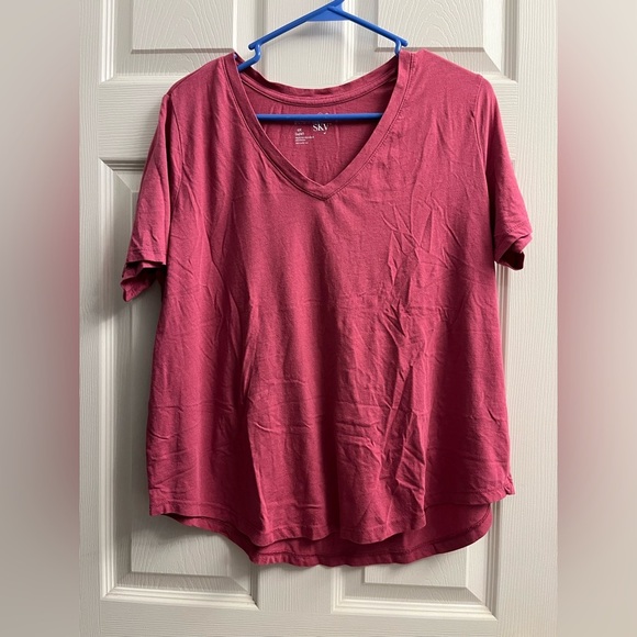 Terra & Sky Tops - Terra & Sky Women’s Mauve Pink Short Sleeve Top 0X 14